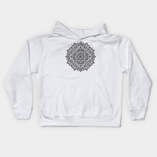 Ornamental Flower Line Art Mandala Kids Hoodie